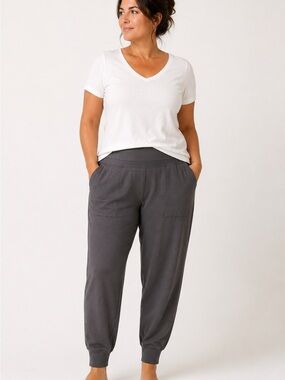 Athleta Venice Jogger Pants Women’s Large Charcoal Gray NWOT Comfy Travel Athlei